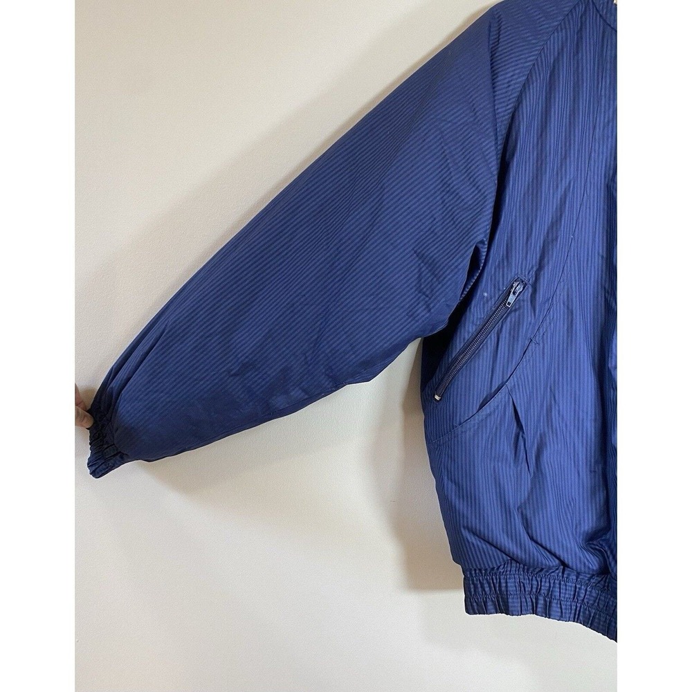 Peregrine Mayday Vintage Blue Pinstripe Goose Down Puffer Jacket Mens Medium - Picture 2 of 10